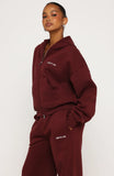 Test Drive Boxy Zip Front Hoodie Dark Cherry