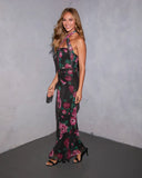 Celestelle Printed Halter Maxi Dress