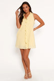 Cassandra Ruffle Mini Dress Butter Yellow