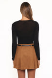 Charles Faux Suede Mini Skirt Camel
