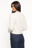 Silvie Lace Front Tie Cardigan Cream