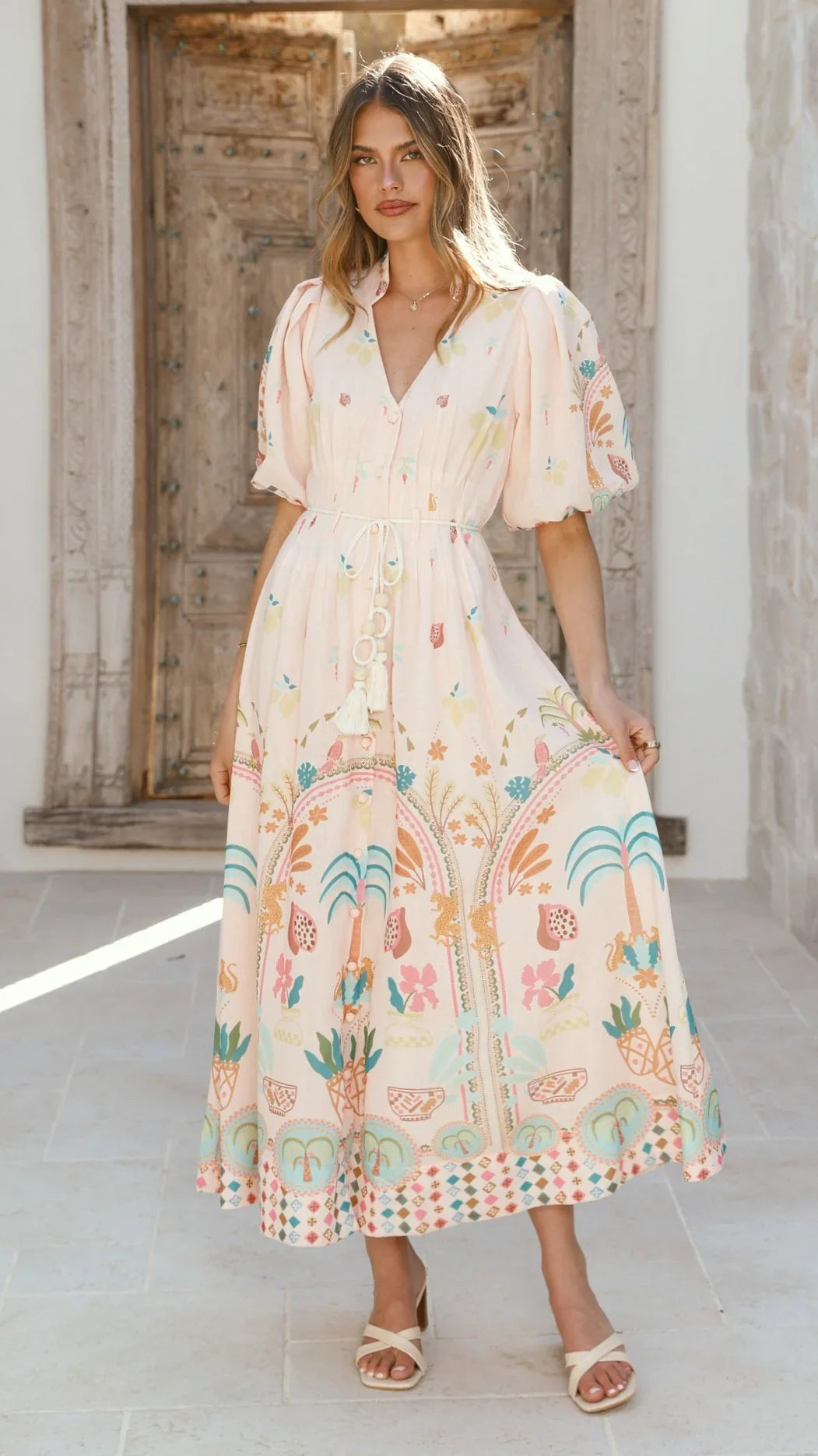 Tamsin Midi Dress Acacia Palm