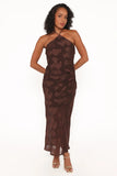 Remy Halterneck Maxi Dress Brown
