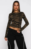 Dont Rein Me In Long Sleeve Baby Tee Camo