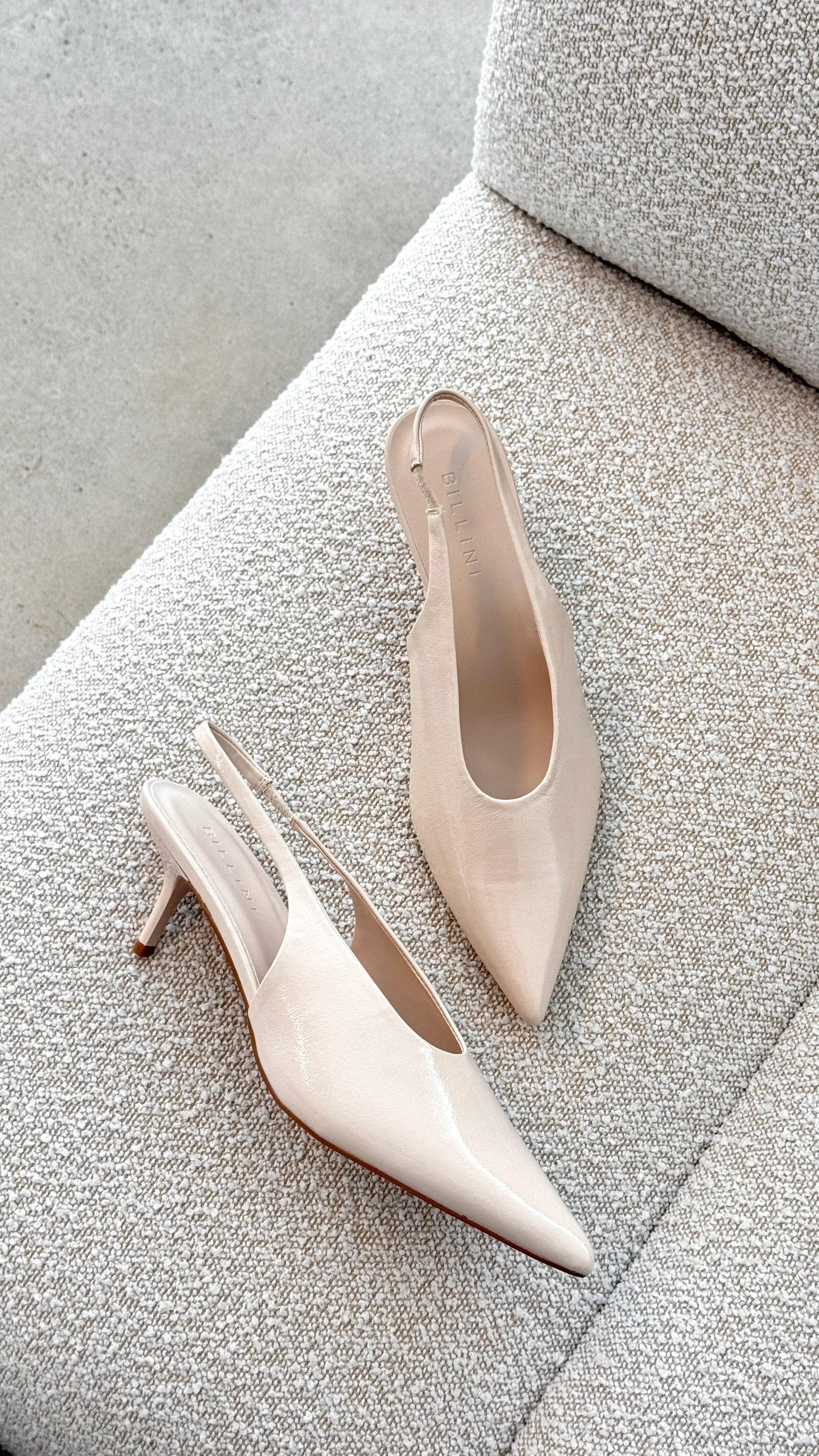 Xishi Heel Chalk Crinkle Patent