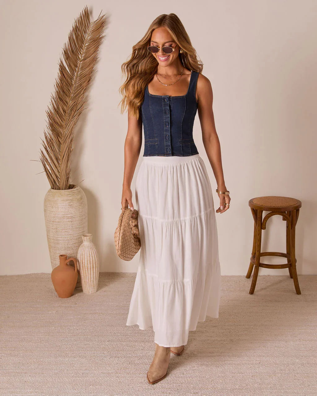 Teslen Denim Tank