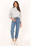 Brianna Mockneck Knit Sweater Heather Grey