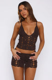 Im Ready Now Crochet Top Chocolate