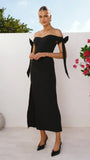 Zylah Off Shoulder Midi Dress Black