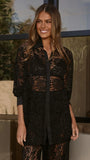 Jemima Button Up Shirt Black Lace