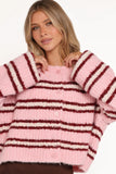 Albertine Cardigan Pink Stripe