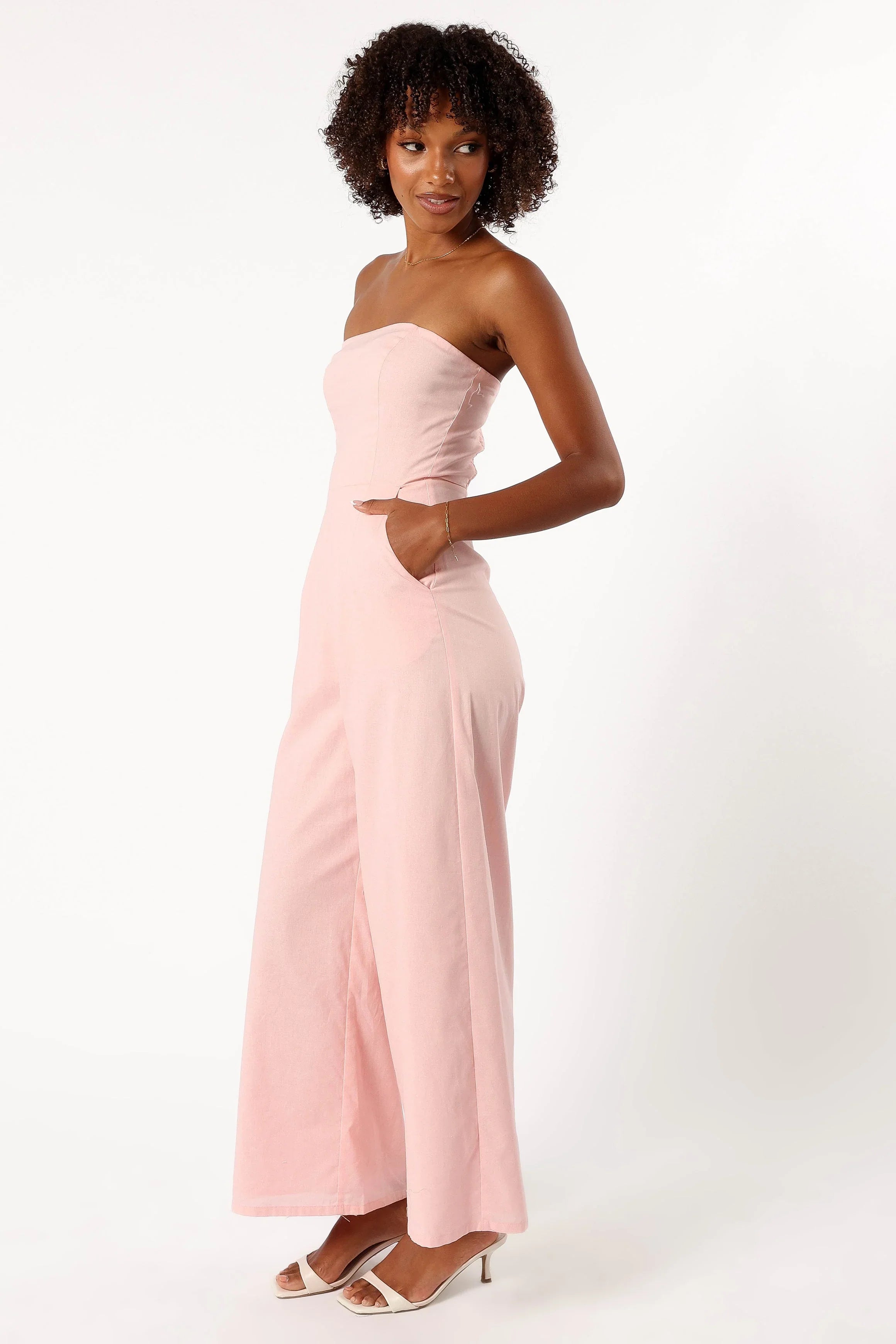 Jodie Strapless Jumpsuit Pale Pink