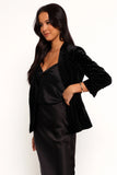 Inka All over Rhinestone Velvet Blazer Black