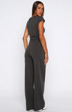 Break The Records Wide Leg Pants Charcoal