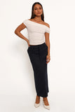 Ellory Midi Skirt Navy Pinstripe