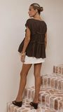 Makayla Tie Top Chocolate