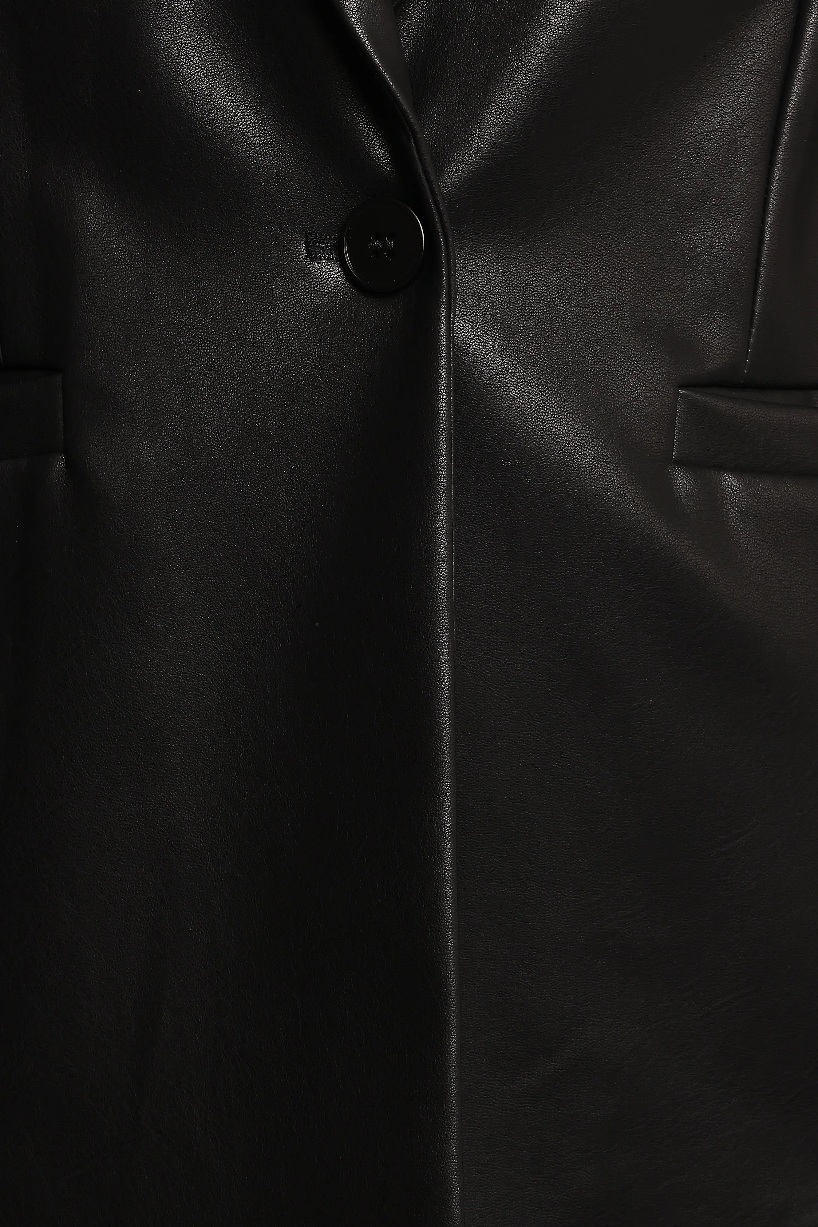 Jamie Faux Leather Blazer Black