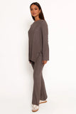 Silvie Long Sleeve Knitted Set Charcoal Grey