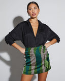 Sherlyn Satin Embossed Button Down Top