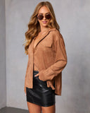Cobian Suede Button Down Top