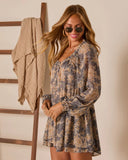 Moonlit Bloom Printed Tiered Romper