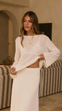 Bayley Knit Top and Skirt Set Cream
