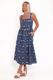 Yolande Midi Dress Blue Floral