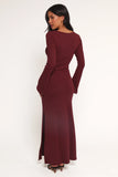 Nash Long Sleeve Dress Deep Red