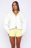 Verano Sixteen Viola Oversized Slouch Zip Front Hoodie White