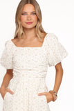 Clo Puff Sleeve Midi Dress White Betty