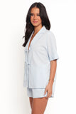 Aaliyah Cotton Shorts Pale Blue