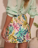 Tropic Era Tropical Floral Wrap Mini Skirt
