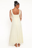 Valara Tie Shoulder Maxi Dress Butter Yellow