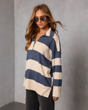 Jussie Striped Half Zip Sweater