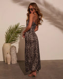 Till Dusk One Shoulder Animal Print Maxi Dress