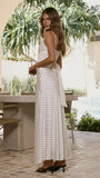 Zada Bow Maxi Dress Cream Black Polka Dot