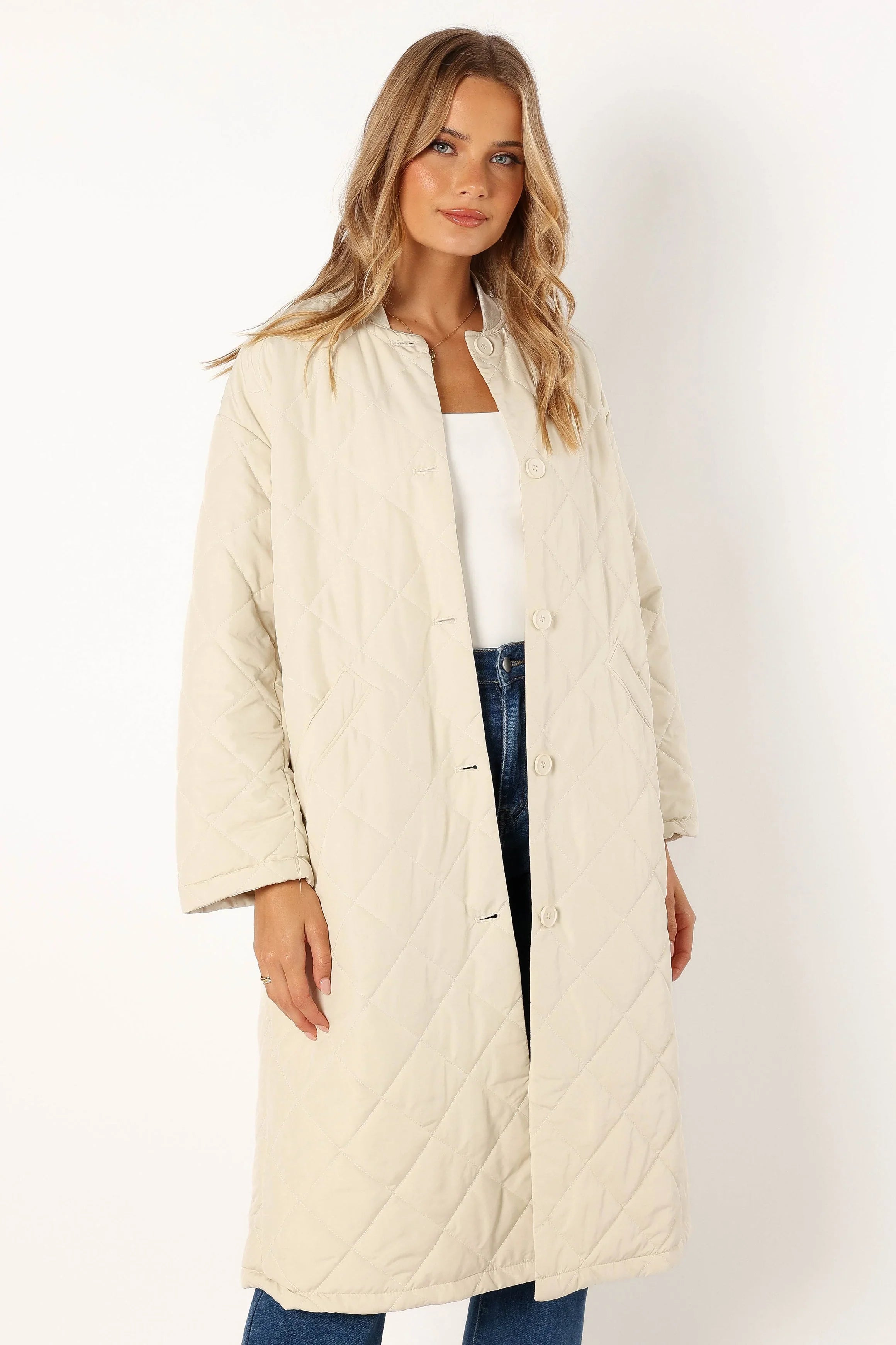 Clea Quilted Jacket Bone