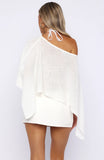 Sunset Silhouette Knit Poncho Top White
