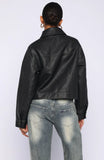I Know Love PU Jacket Black