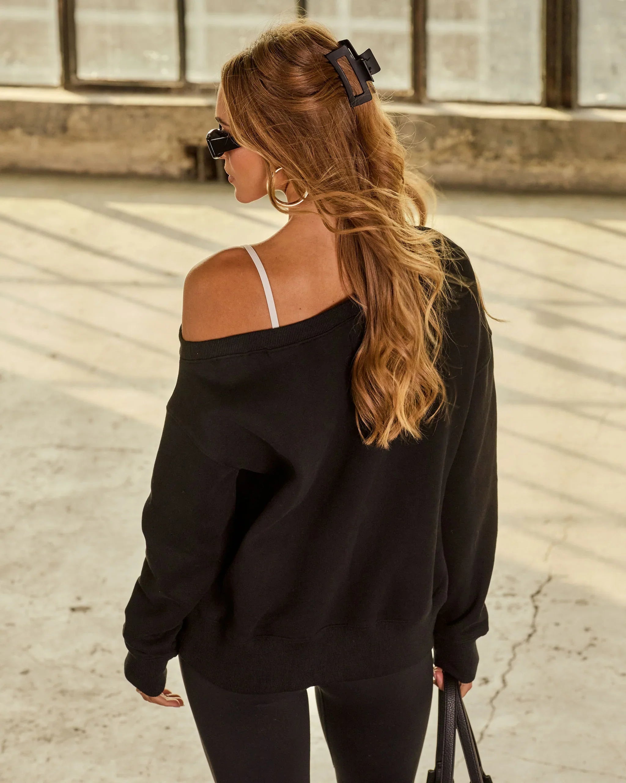 Empower Luxe Off The Shoulder Sweatshirt