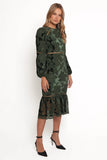 Pierre Long Sleeve Maxi Dress Deep Velvet Green