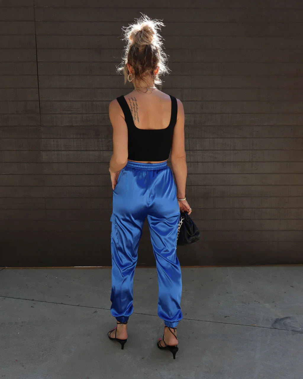 Athena Satin Cargo Pants