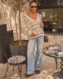 Muted Bloom Abstract Cardigan