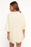 Sunny Knitted Short Set Yellow Stripe