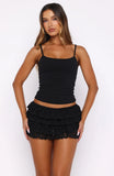 Hard To Forget Lace Mini Skort Black