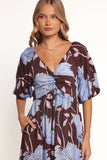 Annabella Maxi Dress Blue Poppies