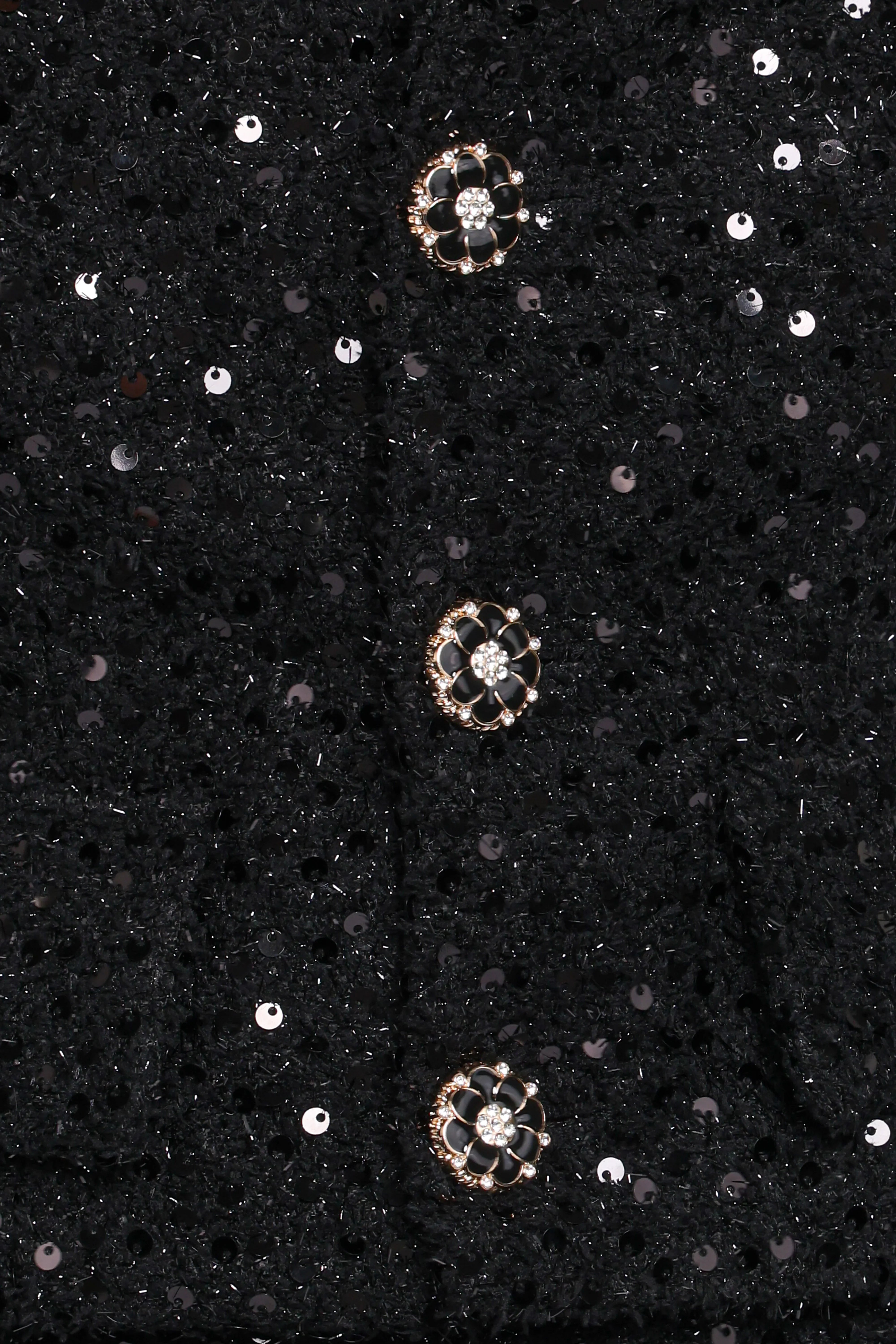 Valentina Cropped Blazer Black Sequin