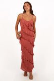 Ciao Ruffles Maxi Dress Rosewood