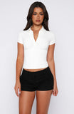 Get Back Up Short Sleeve Polo Top Off White