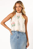 Willa Halterneck Top White Floral